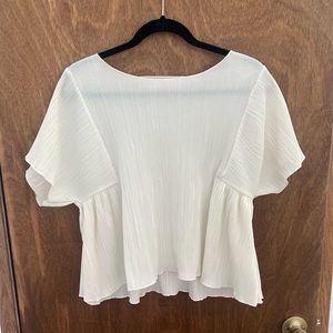 Madewell white gauzy top